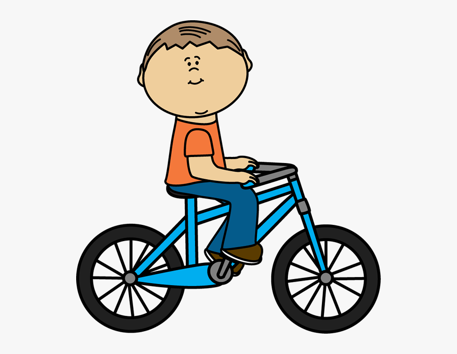 Boy Riding A Bicycle - Riding Bike Clip Art, Transparent Clipart