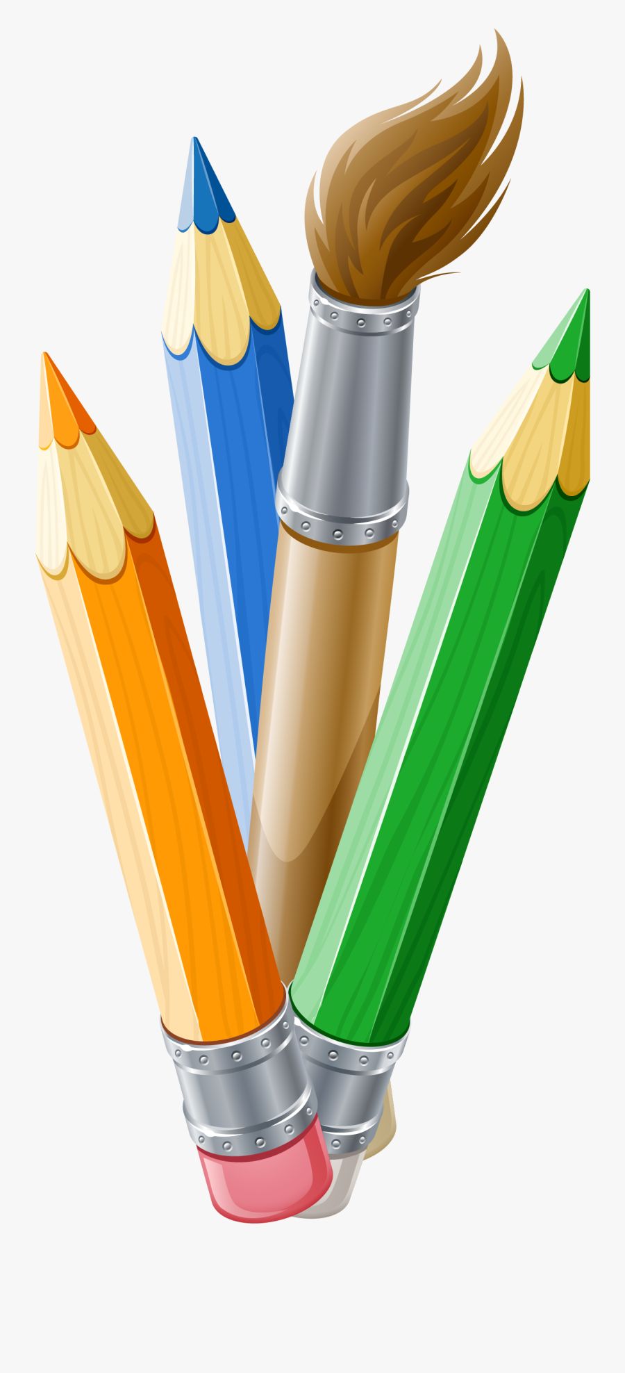 Paint Brush Clipart Pen Pencil - Paintbrush And Pencil Clip Art, Transparent Clipart