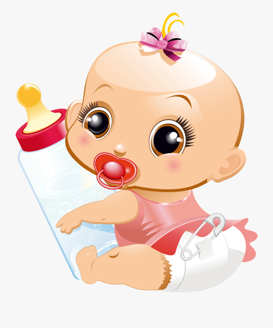 Bebe Con Biberon Animado, Transparent Clipart