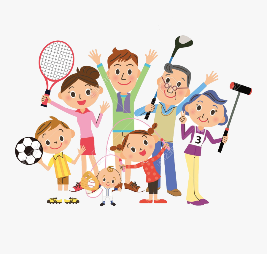 Sports Free Clipart Family Clip Art On Transparent - Family Playing Sports Clipart, Transparent Clipart