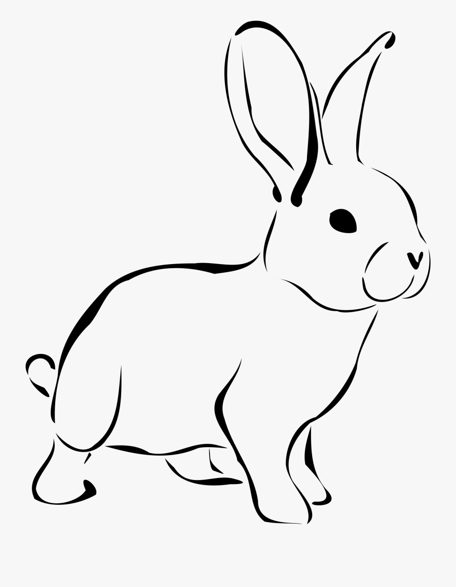 Clipart - Bunny Clipart Black And White, Transparent Clipart