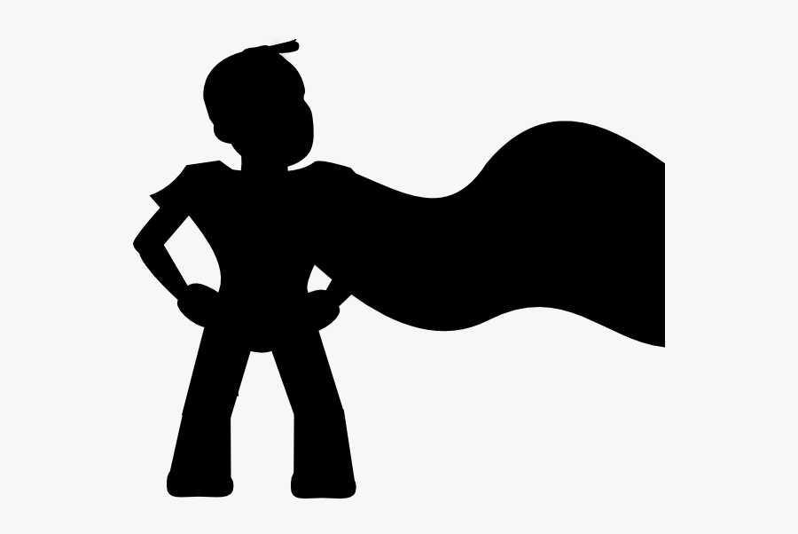Superhero Clipart Silhouette - Superhero Clip Art Black And White, Transparent Clipart