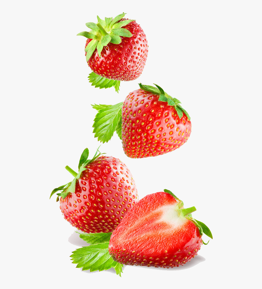 Juice Eating Di Smoothie Frutti Strawberry Bosco Clipart - Falling Strawberries Png, Transparent Clipart