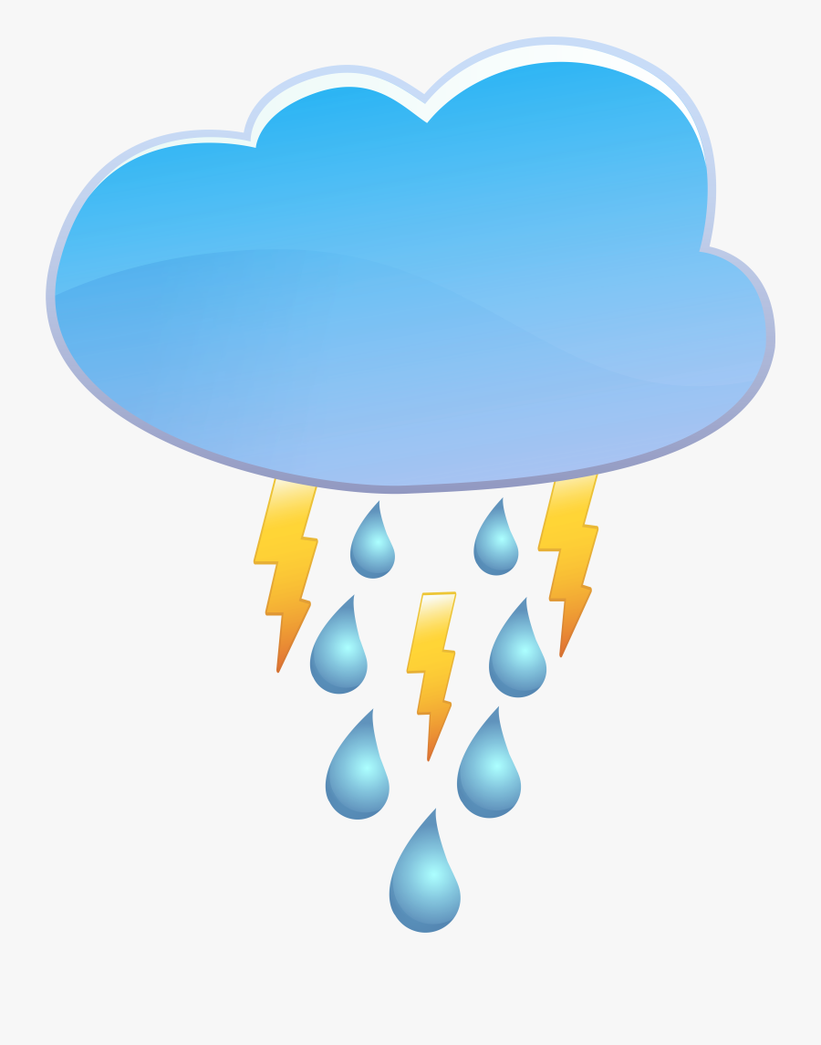 Cloud Rain And Thunder Weather Icon Png Clip Art, Transparent Clipart