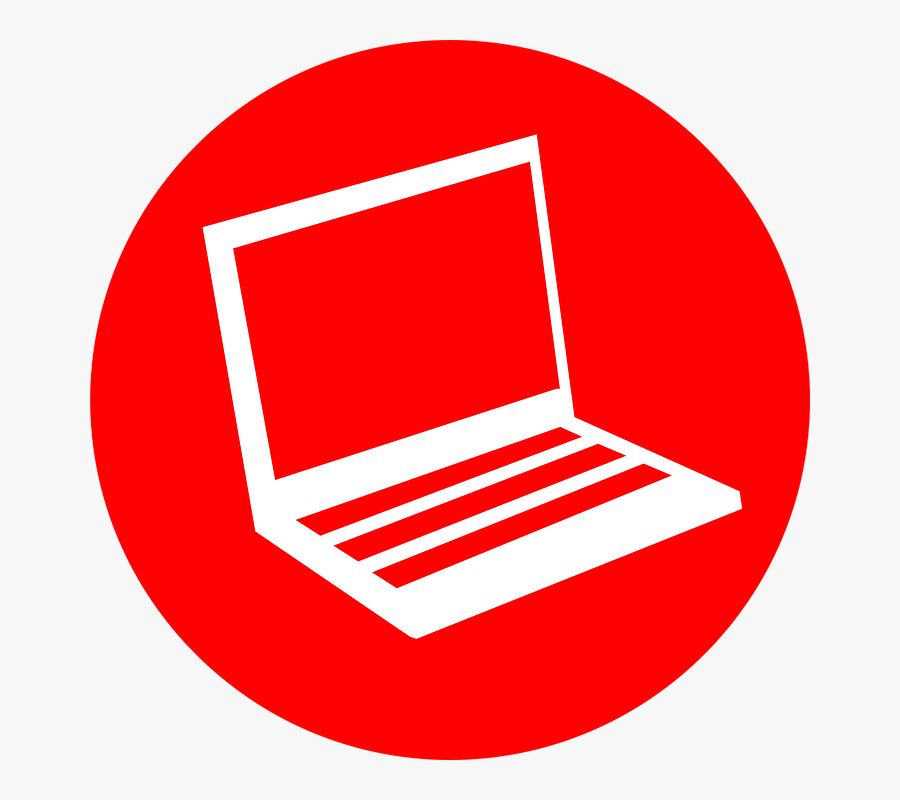Free Vector Laptop Icon Clip Art - Red Laptop Icon Png, Transparent Clipart