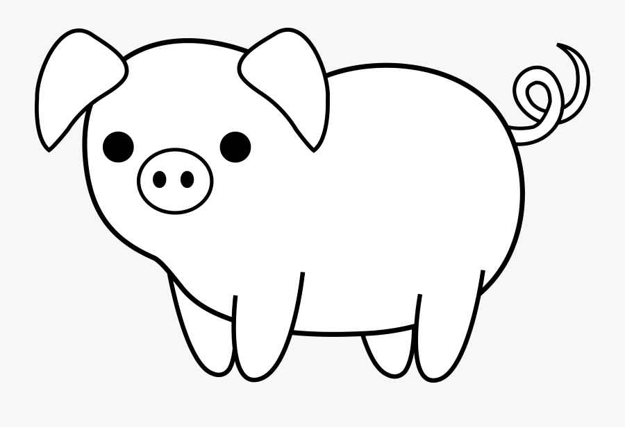 Cute Black And White - Black And White Pig Clip Art, Transparent Clipart
