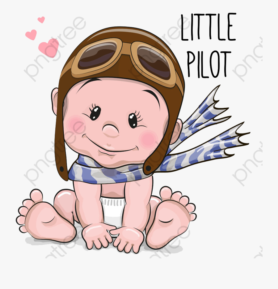 Transparent Cute Boy Clipart - Baby Pilot Cartoon, Transparent Clipart