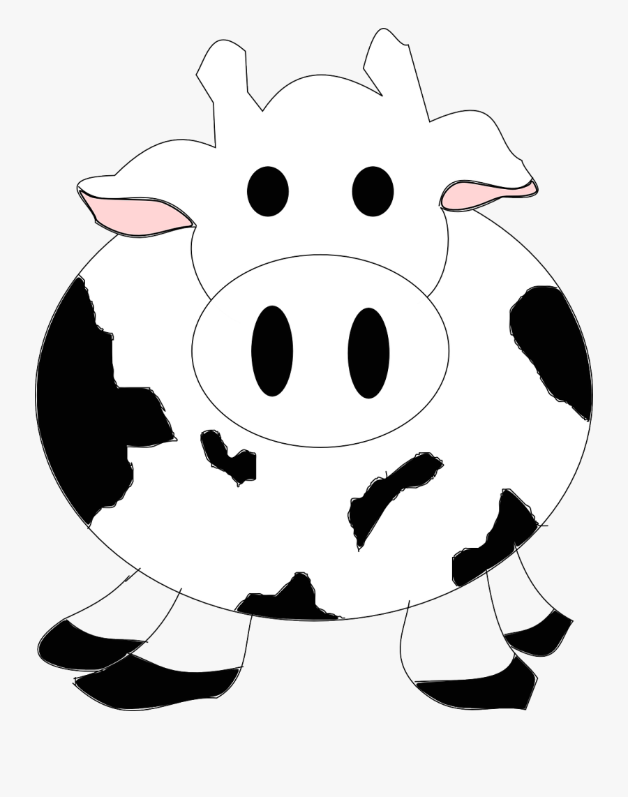 วัว การ์ตูน ขาว ดำ, Transparent Clipart