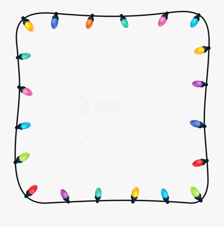 Border Free Images - Christmas Lights Frame Png, Transparent Clipart