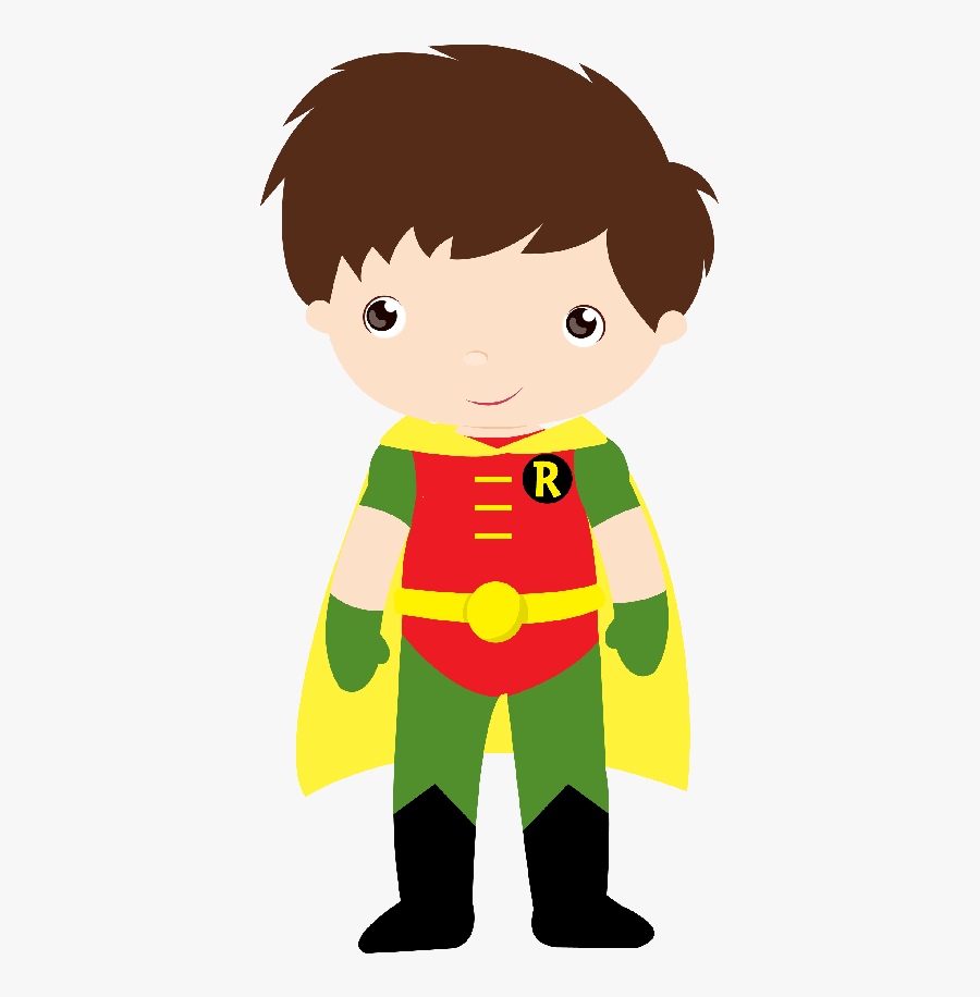 Cartoon Superhero Cute Robin, Transparent Clipart