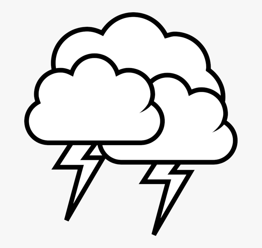 Rain Clipart Thunderstorm - Thunder Clipart Black And White, Transparent Clipart