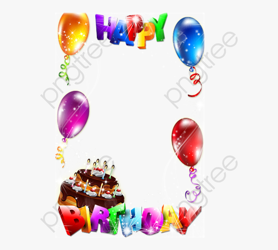 Birthday Balloons Clipart Frame - Marco De Feliz Cumpleaños Png, Transparent Clipart
