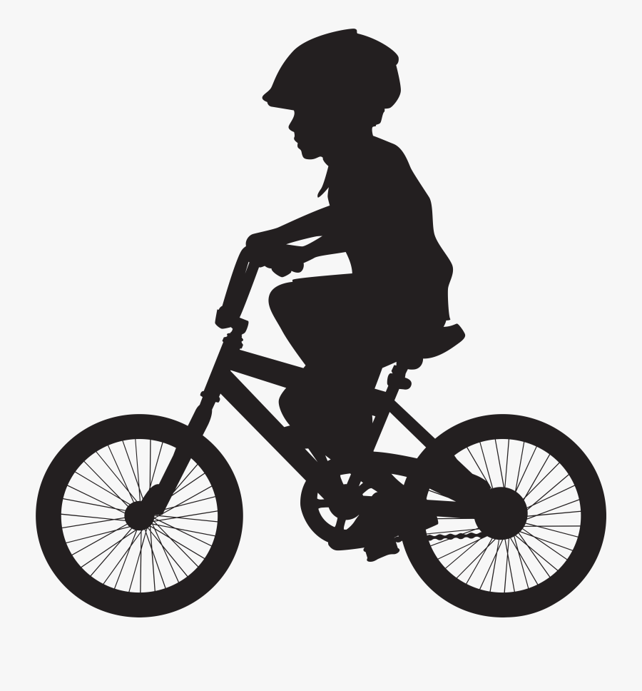 Cycling Boy Silhouette Png Clip Art Image, Transparent Clipart