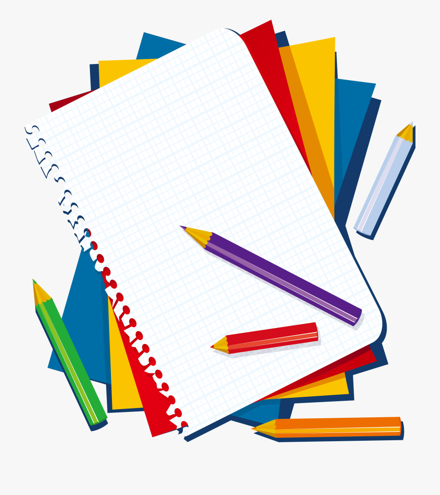 Notebook Pencil Apple Clipart - Book And Pencil Clipart, Transparent Clipart