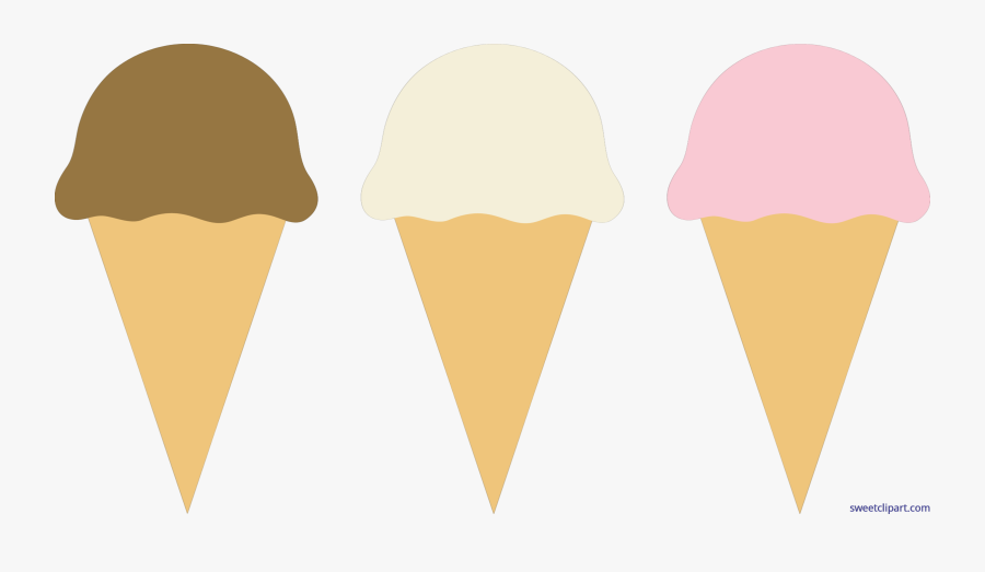 Ice Cream Cones Chocolate Vanilla Strawberry Clip Art - Chocolate And