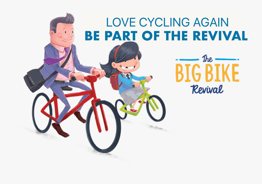 Cycling Uk - Clipart Of Dad Riding A Bicycle, Transparent Clipart