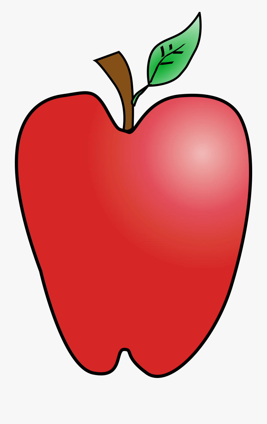 Apple On A Farm Clipart - Cartoon Apple Transparent Background, Transparent Clipart