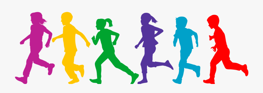 Clip Art Kids Jpg Huge - Children Running Silhouette, Transparent Clipart