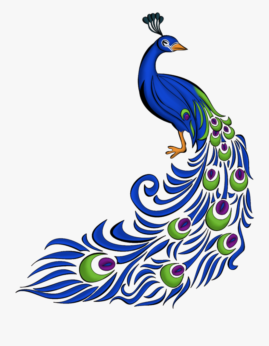 Transparent Peacock Feather Clip Art - Peacock Clipart Black And White Png, Transparent Clipart