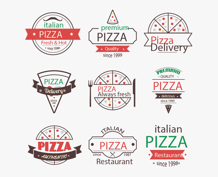 Logo Vintage Material Vector Pizza Free Clipart Hq - Myriad, Transparent Clipart