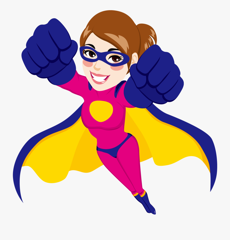 Transparent Superheroes Clipart Female Flying Superhero Cartoon