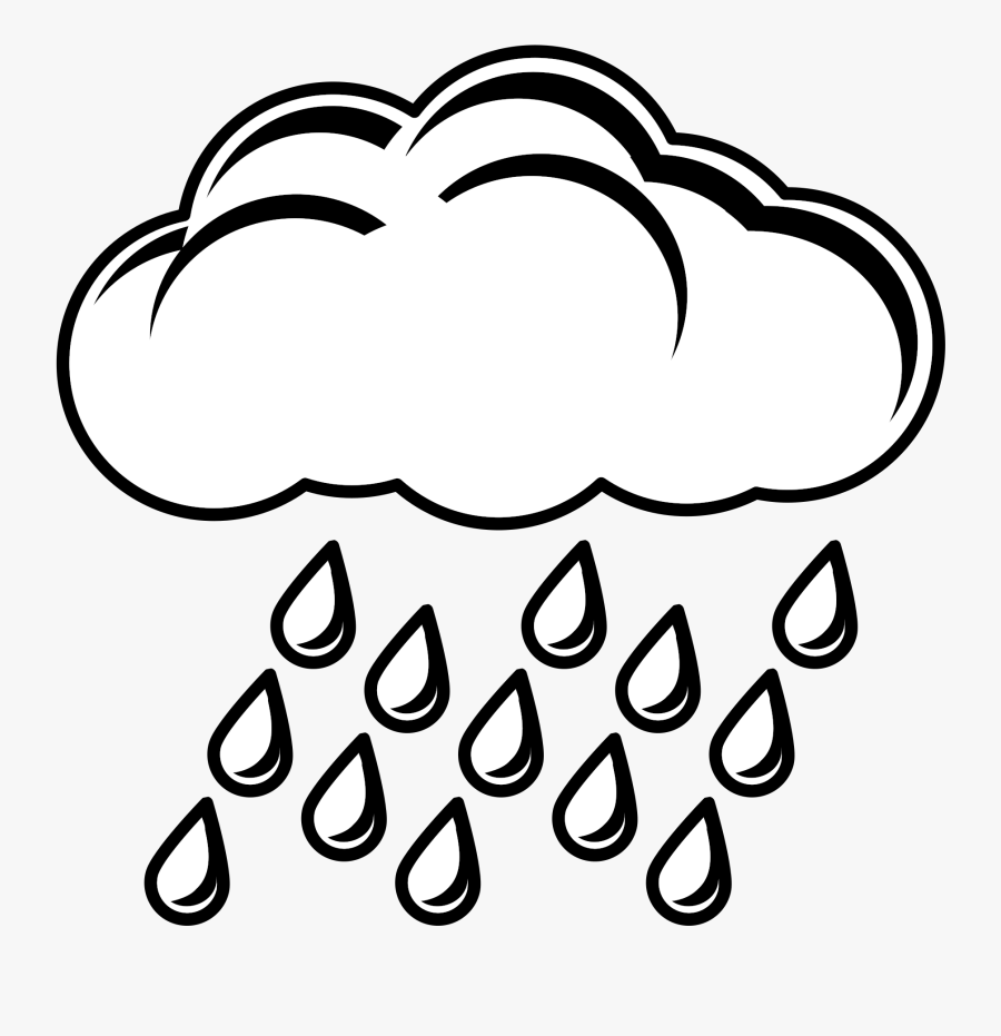 Image Of Rain Cloud Clipart Clipartoons - Sun And Cloud Clipart Black And White, Transparent Clipart