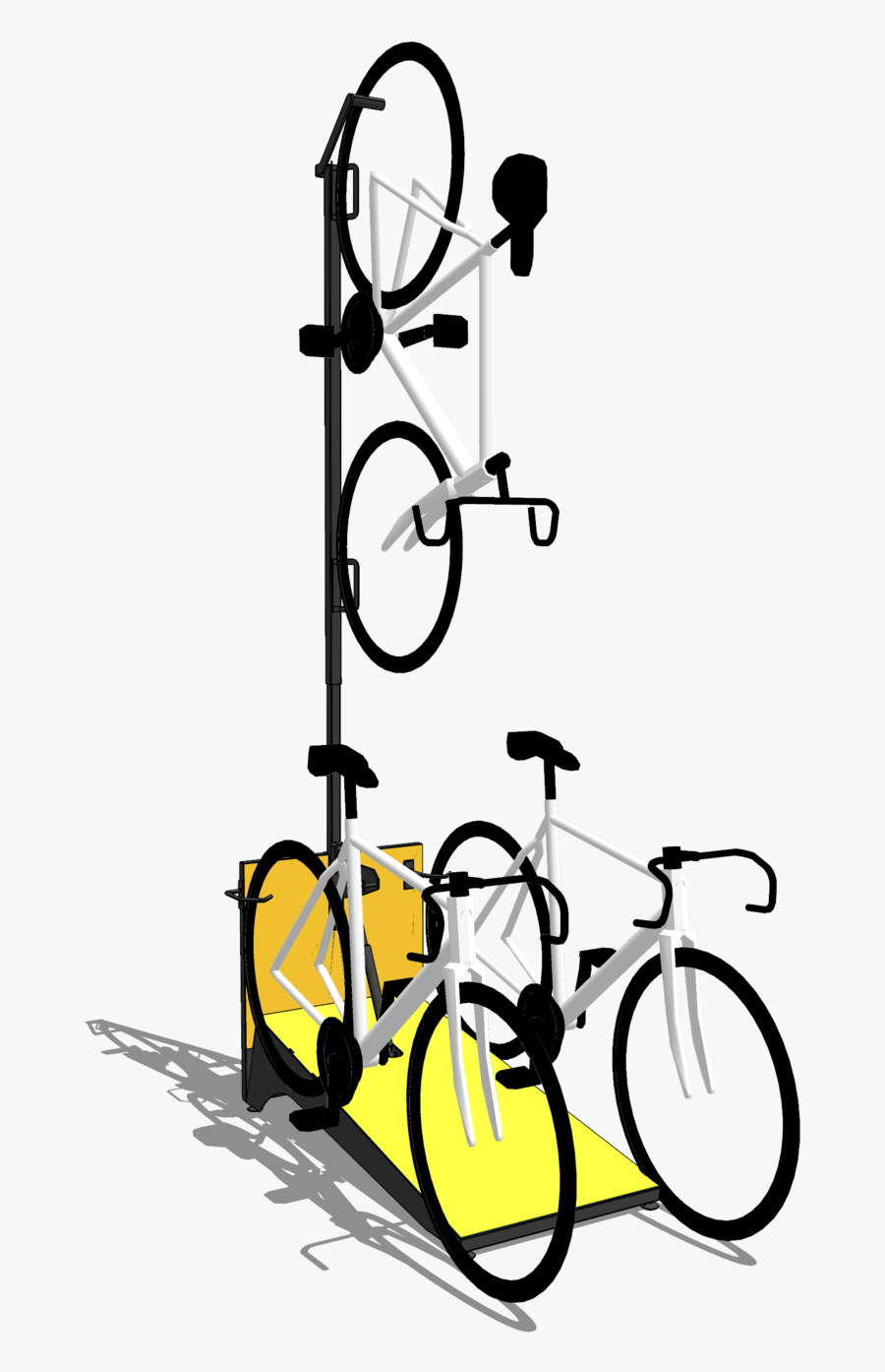 This Patented Stand Allows You To Store Three Bikes - Hybrid Bicycle, Transparent Clipart