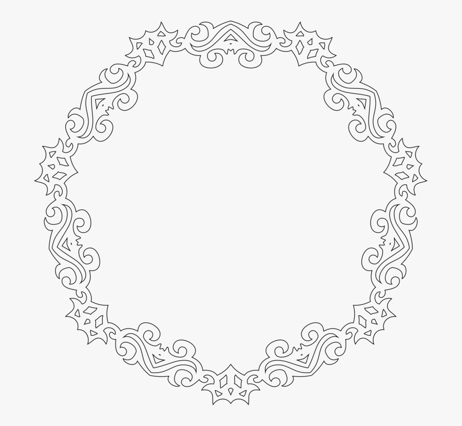 Line Art,monochrome,symmetry - Decorative Line Art Frame Design, Transparent Clipart