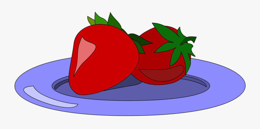 Clipart Of Strawberries - Plate Of Strawberry Cartoon, Transparent Clipart