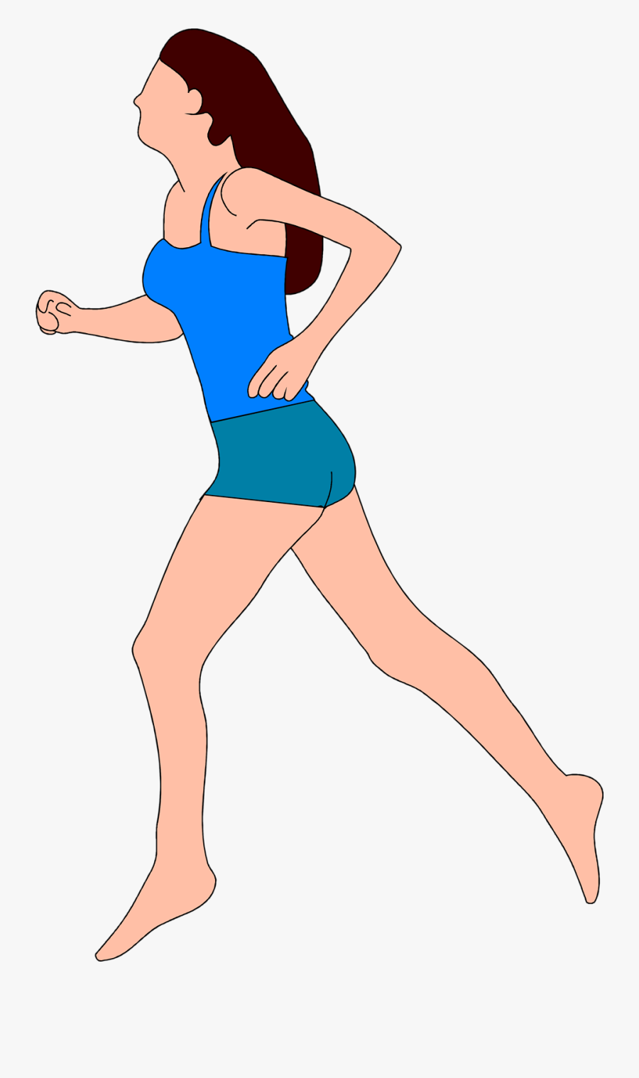 Clipart Exercise Jogging - Running Girl Cartoon Gif, Transparent Clipart