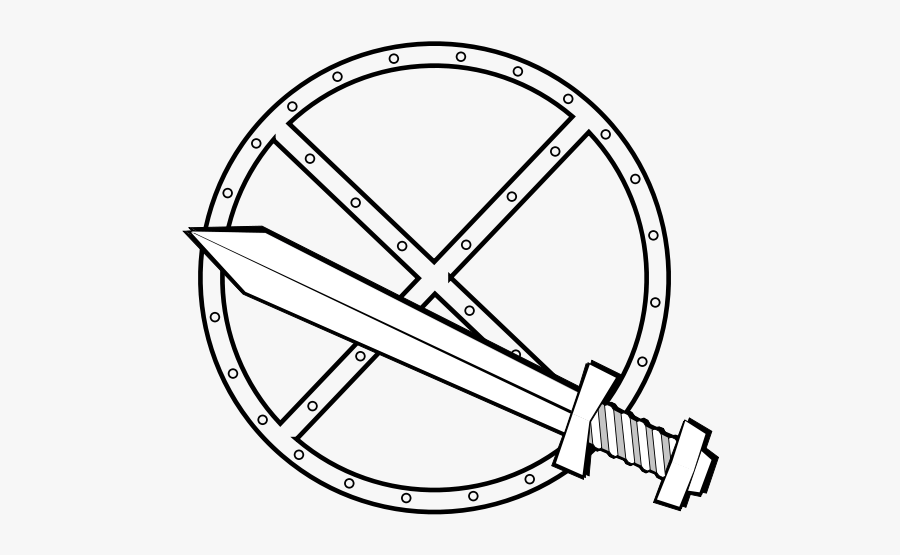 Shield - Clipart - Cartoon Sword And Shield, Transparent Clipart