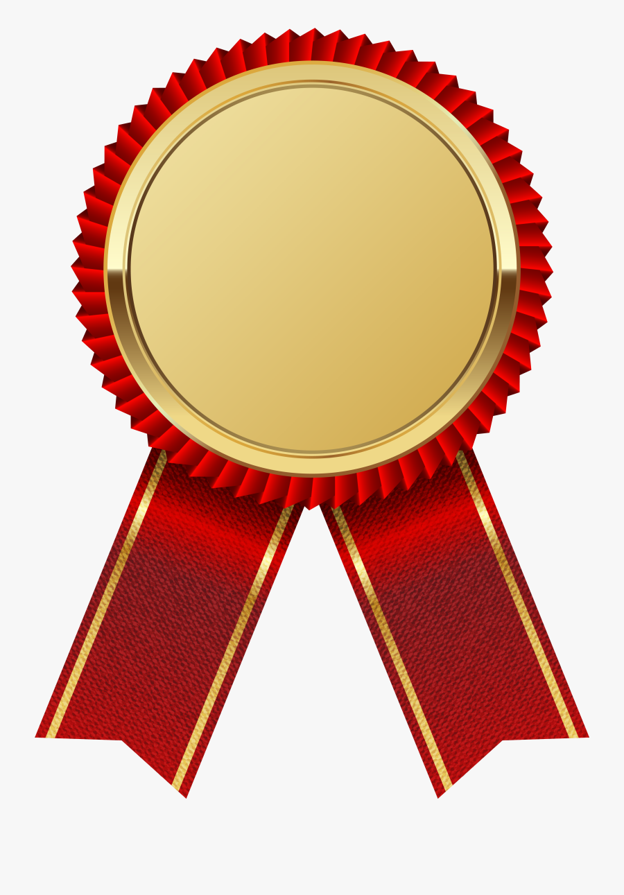 Gold Medal With Red Ribbon Pn - Certificate Ribbon Png, Transparent Clipart