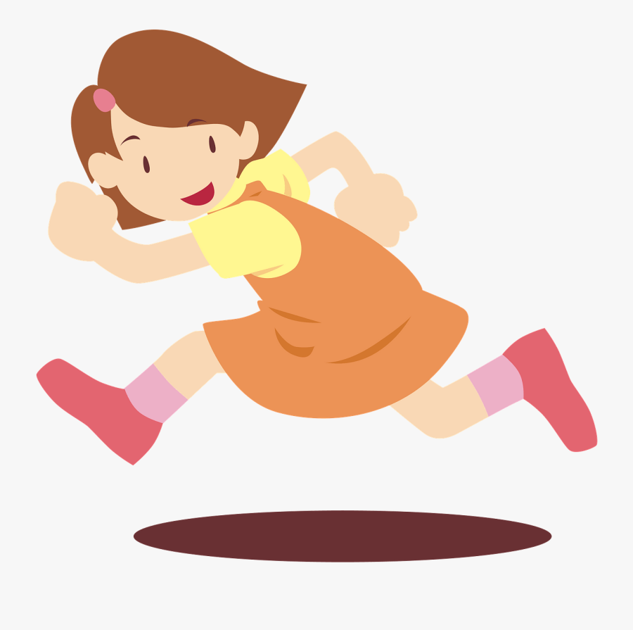 Clipart Girl Running - Girl Running Clipart Gif, Transparent Clipart