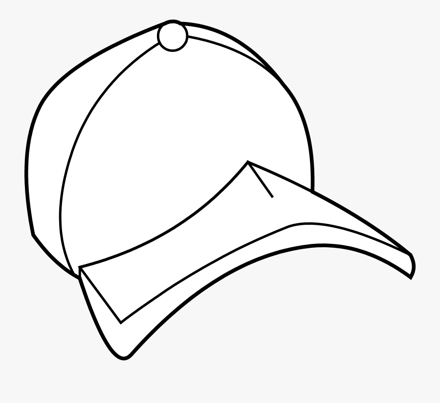 Baseball - Hat - Clipart - Black - And - White - Drawing, Transparent Clipart