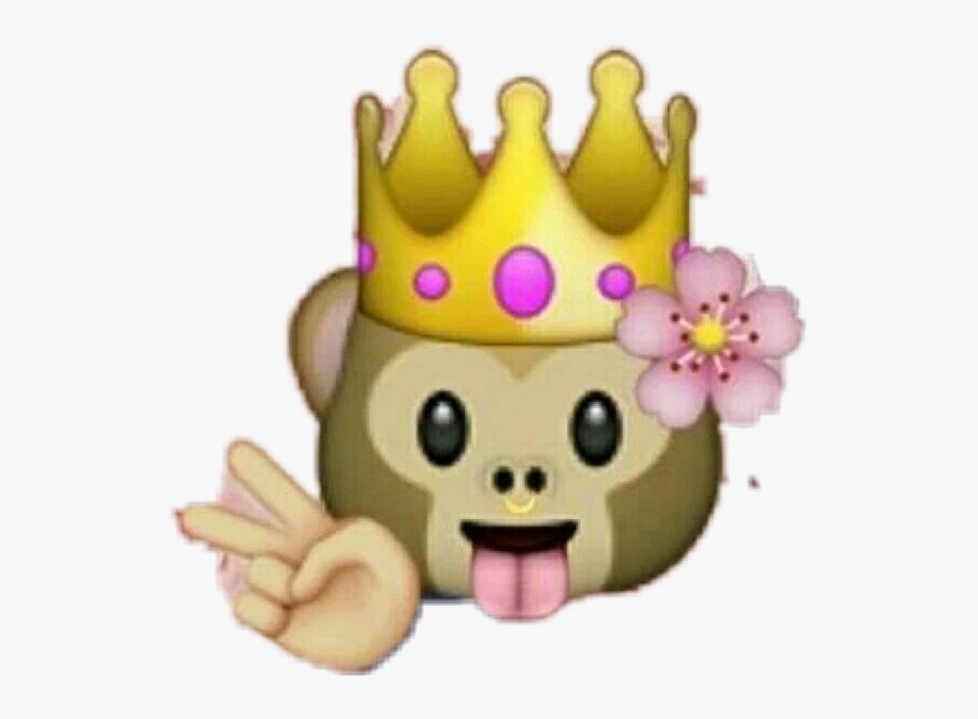 Flower Crown Monkey Emoji, Transparent Clipart