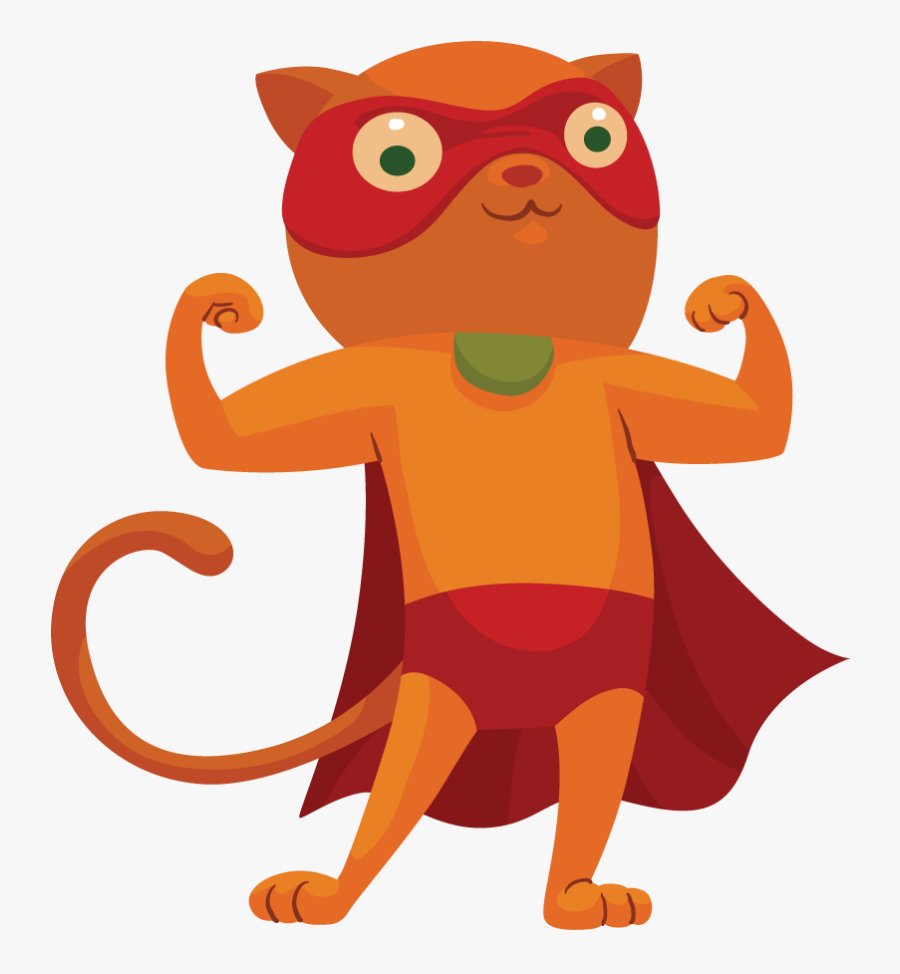 Cat Superhero Clipart, Transparent Clipart