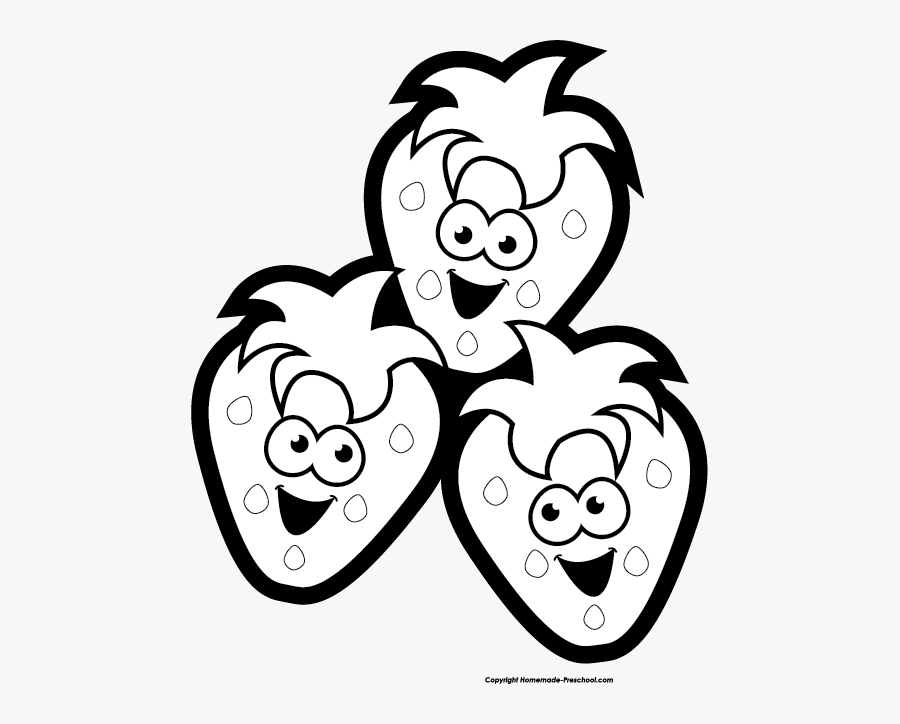 Strawberry Clipart Black And White Cartoon, Transparent Clipart