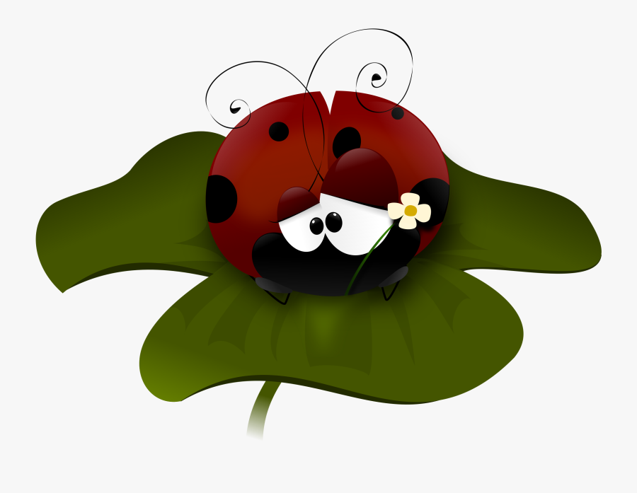 Ladybugs Clipart Ladybug Wing - Ladybugs On A Flower Cartoon, Transparent Clipart