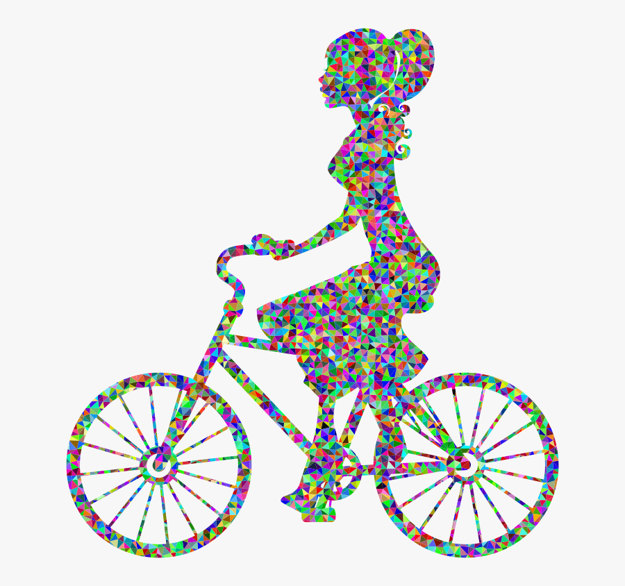 Bicycle Accessory,bicycle,hybrid Bicycle - Transparent Girl Biking, Transparent Clipart
