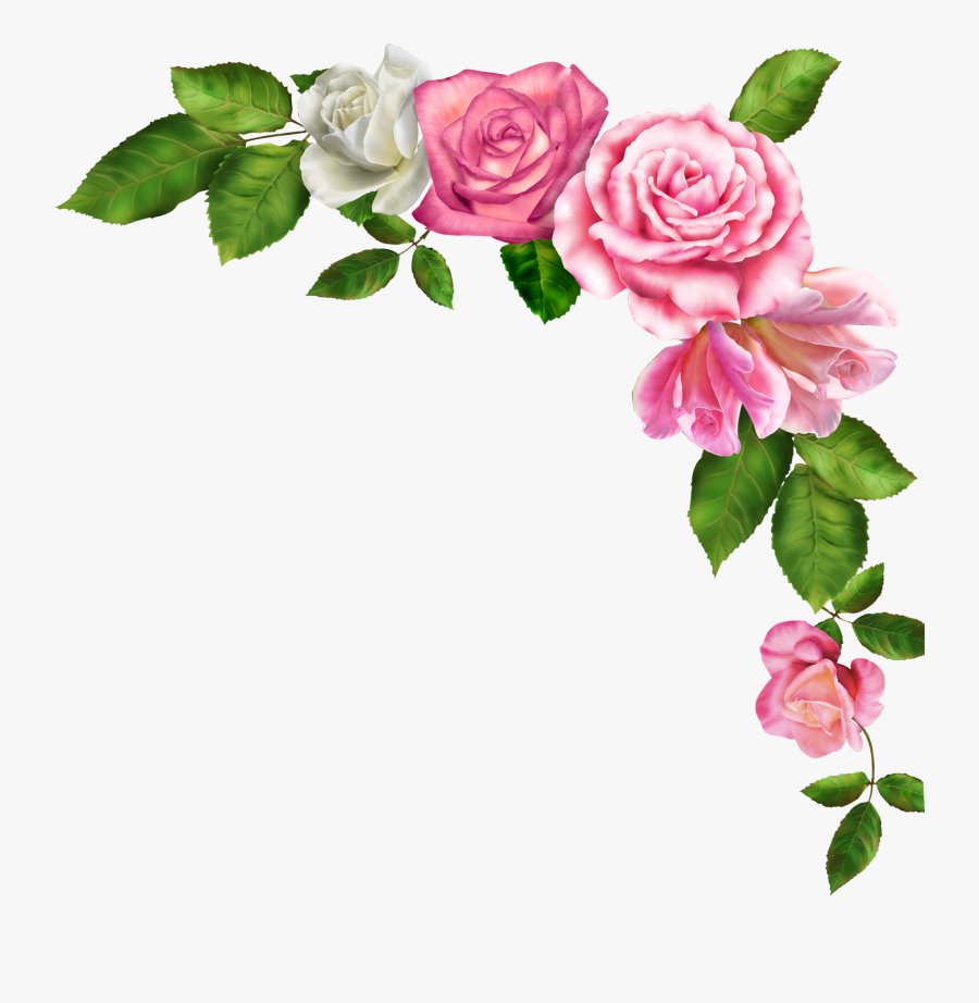 Borders And Frames Pink Flowers Clip Art - Border Line Of Flowers, Transparent Clipart