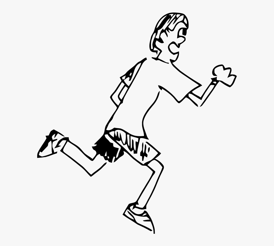 Person Running Clipart - Run Png Black And White, Transparent Clipart