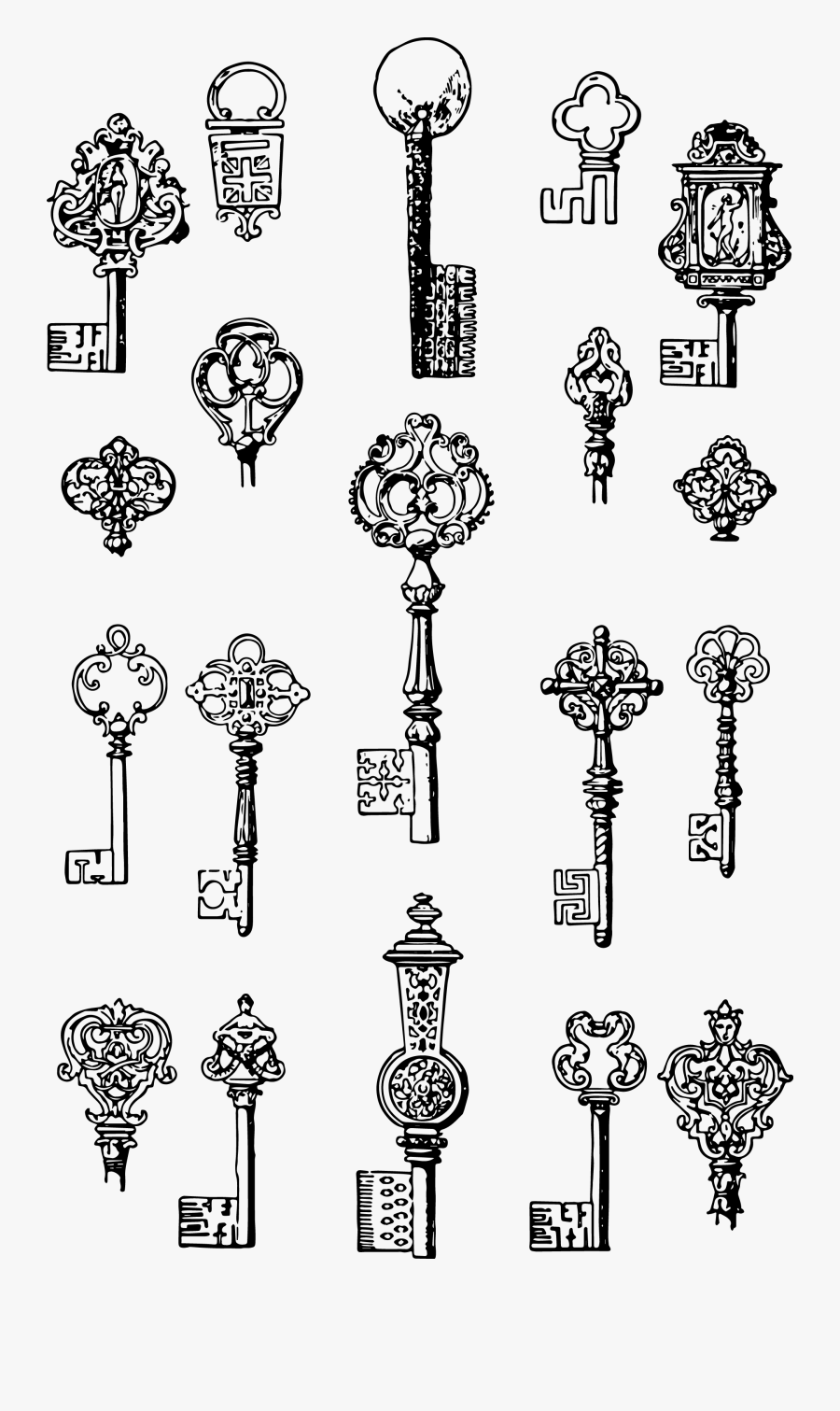 Clipart Borders Vintage Images Png Images - Vintage Key Vector Free, Transparent Clipart