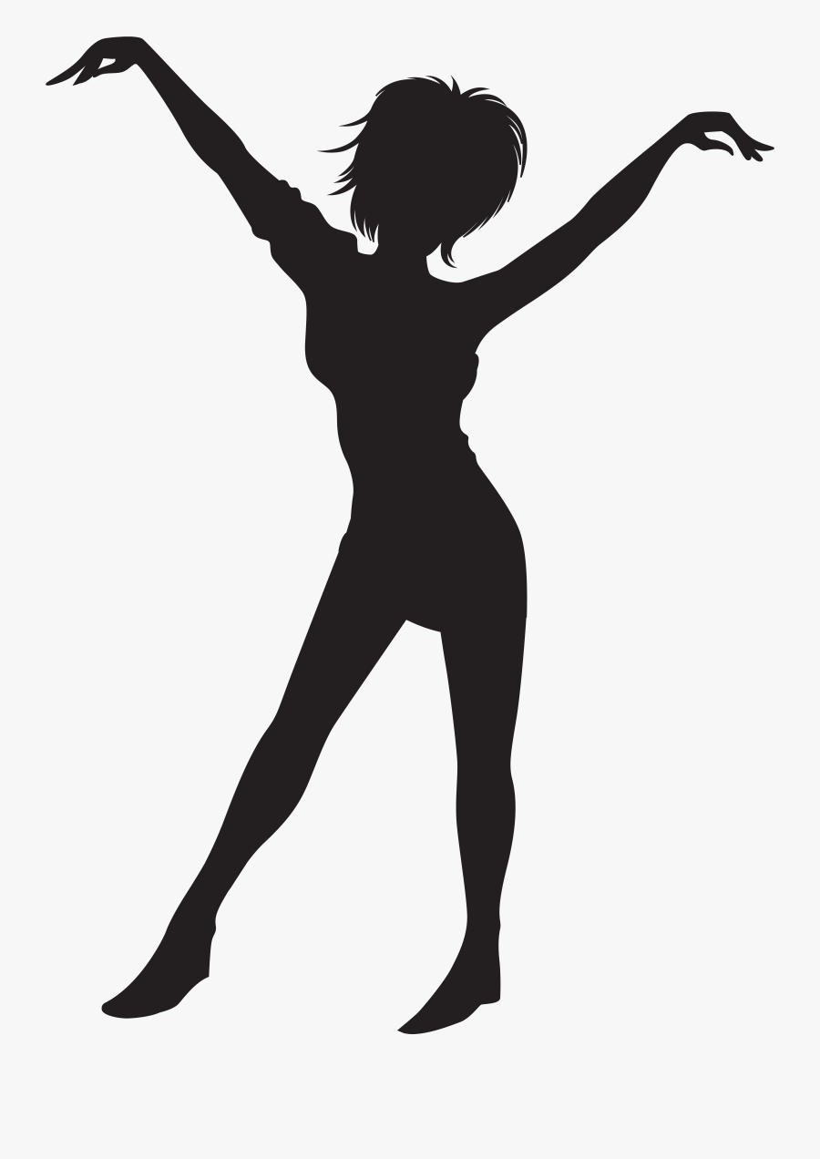Girl Silhouette Clip Art - Woman Dancer Silhouette Transparent Background, Transparent Clipart