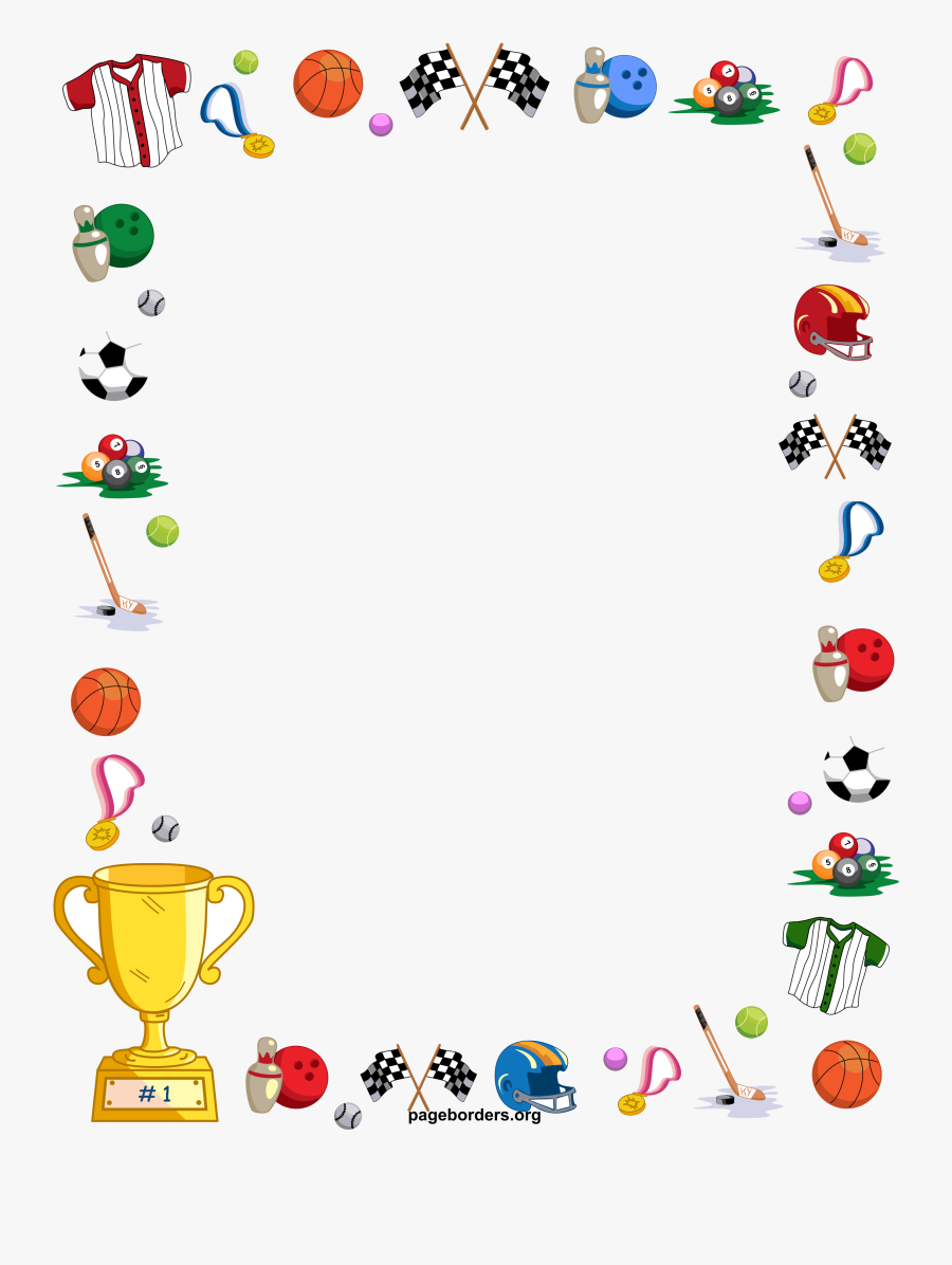 Sports Free Clipart Borders Collection Transparent - Sports Border, Transparent Clipart