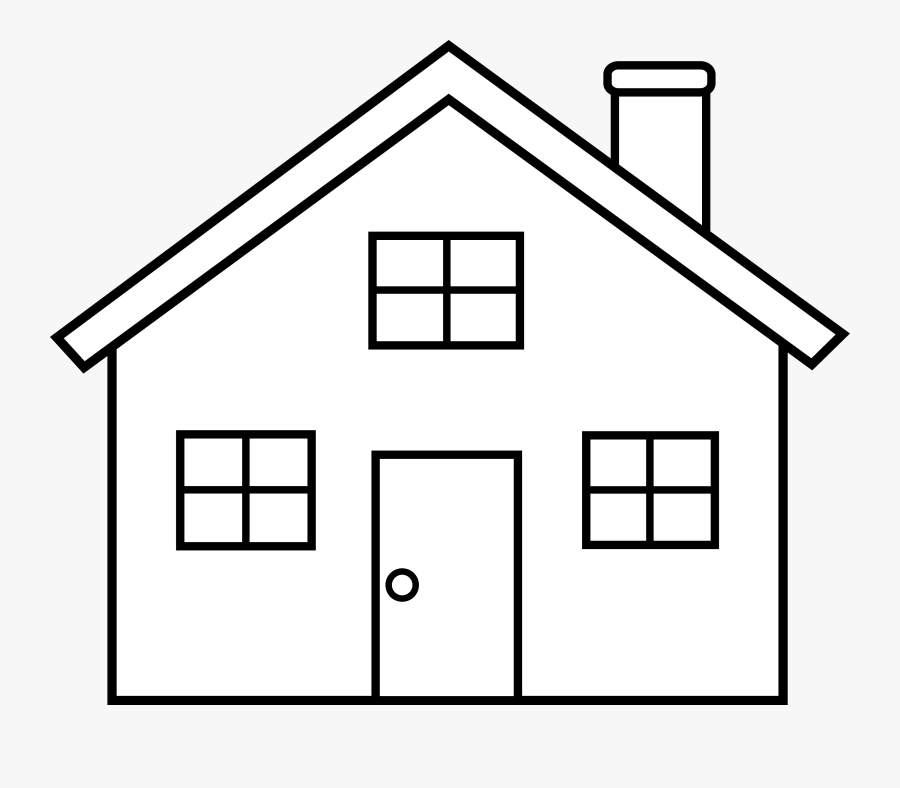 Simple Home Clipart Black And White - House Outline Clip Art, Transparent Clipart