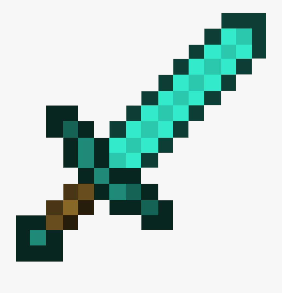 Minecraft Diamond Sword Clipart - Minecraft Diamond Sword, Transparent Clipart