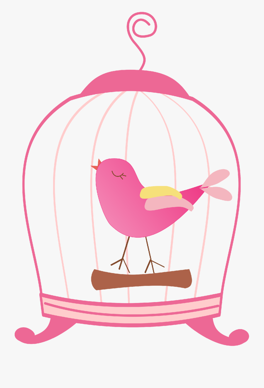 Birdcage Clipart Png - Bird Cage Pink Png, Transparent Clipart