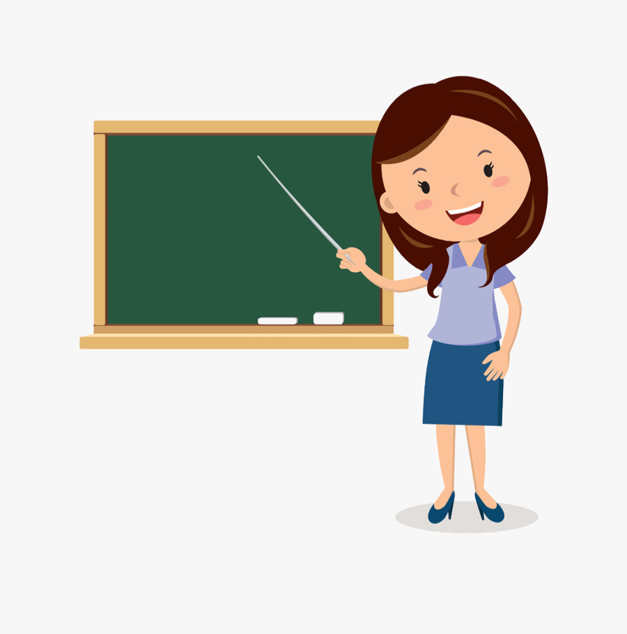 Teacher Cartoon Blackboard - Transparent Background Cartoon Teacher, Transparent Clipart