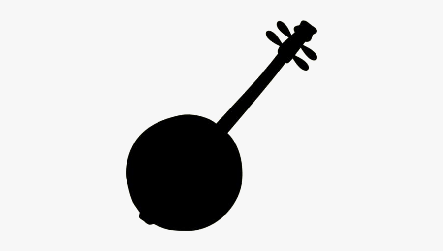 Black Banjo Clipart Transparent Background - Traditional Japanese Musical Instruments, Transparent Clipart