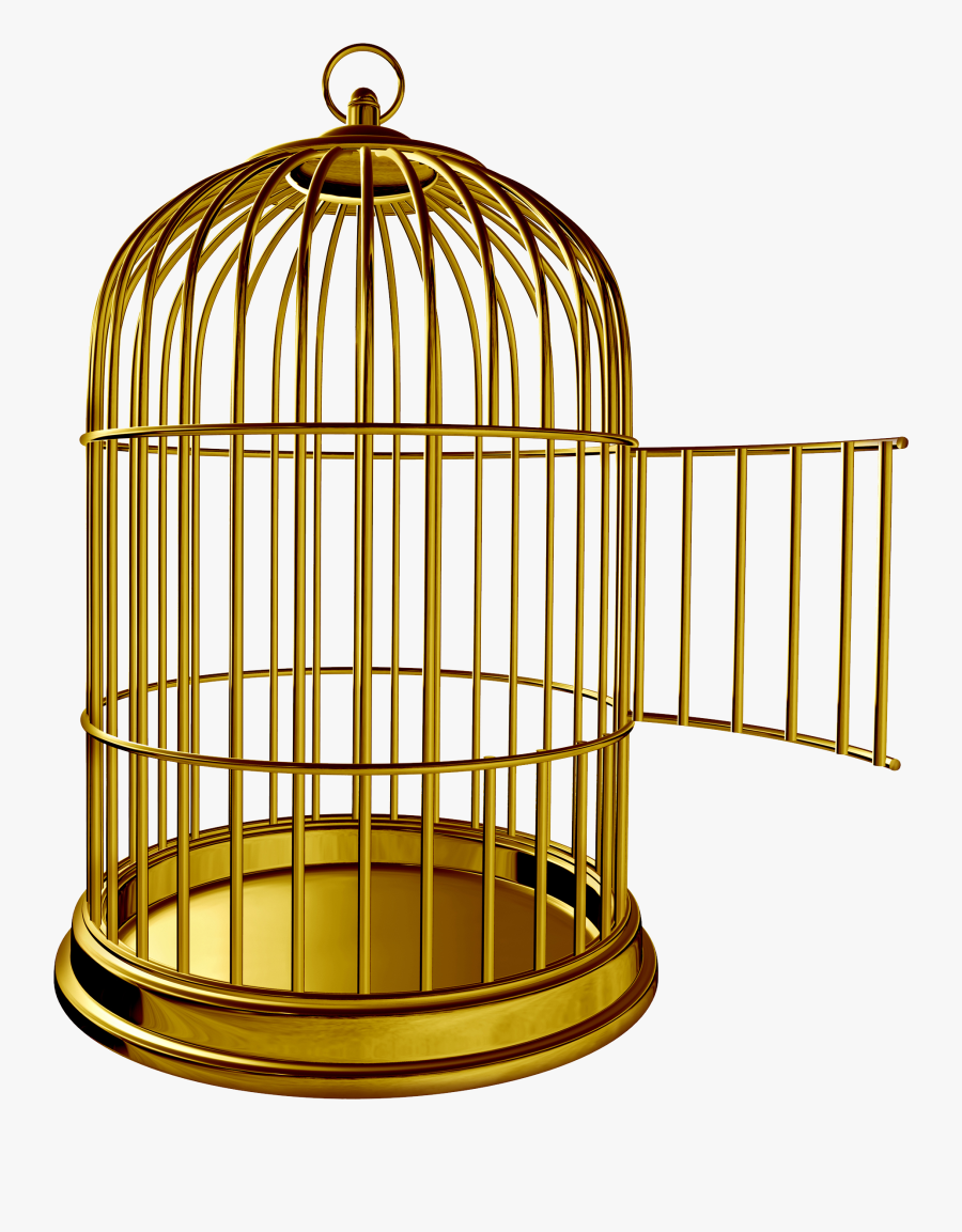 Golden Bird Cage - Open Bird Cage Png, Transparent Clipart